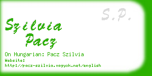 szilvia pacz business card